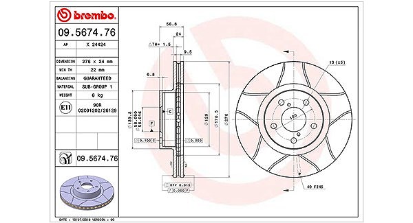 Magneti Marelli Bremsscheibe [Hersteller-Nr. 360406045405] für Subaru, Toyota