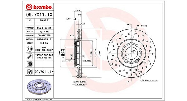 Magneti Marelli Bremsscheibe [Hersteller-Nr. 360406049402] für Seat, Audi, Skoda, VW