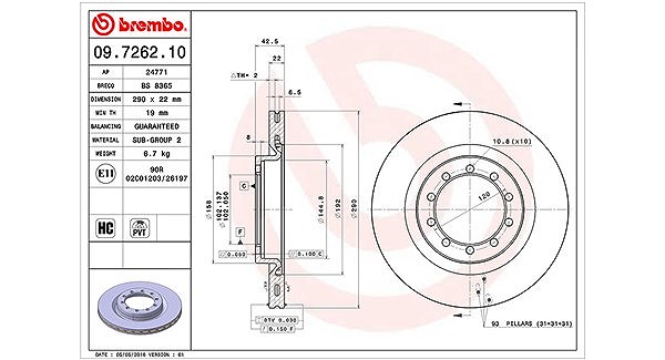 Magneti Marelli Bremsscheibe [Hersteller-Nr. 360406044600] für Renault, Renault Trucks