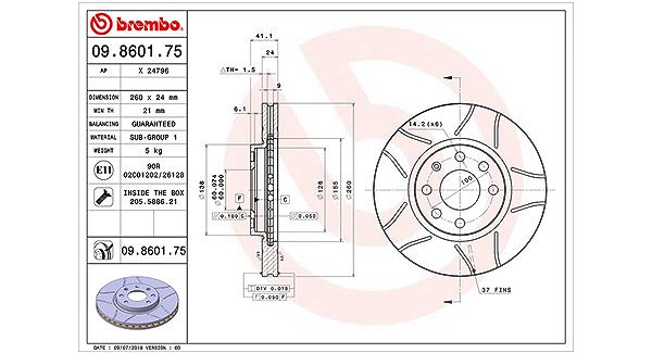Magneti Marelli Bremsscheibe [Hersteller-Nr. 360406039505] für Opel, Vauxhall