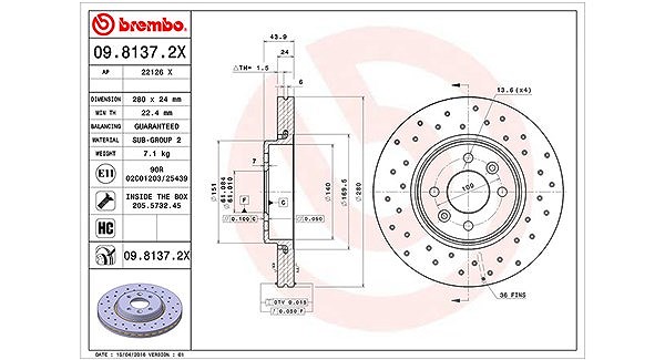 Magneti Marelli Bremsscheibe [Hersteller-Nr. 360406043902] für Renault