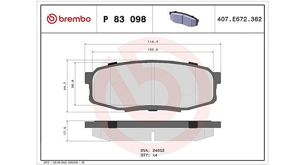Magneti Marelli Bremsbelagsatz, Scheibenbremse [Hersteller-Nr. 363700483098] für Toyota, Lexus