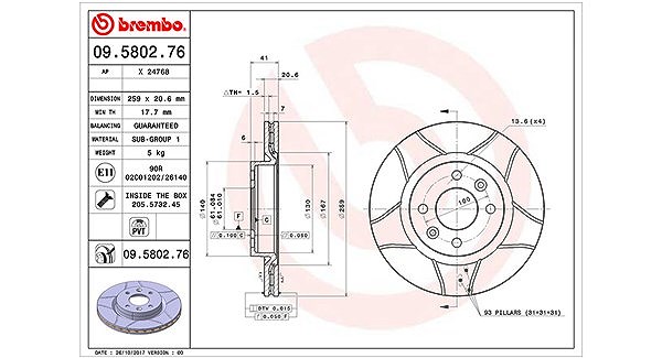 Magneti Marelli Bremsscheibe [Hersteller-Nr. 360406043105] für Dacia, Renault, Nissan