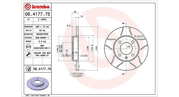 Magneti Marelli Bremsscheibe [Hersteller-Nr. 360406047905] für VW, Audi, Seat