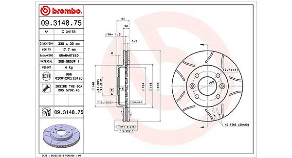 Magneti Marelli Bremsscheibe [Hersteller-Nr. 360406042405] für Nissan, Renault