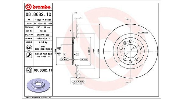 Magneti Marelli Bremsscheibe [Hersteller-Nr. 360406041500] für Citroën, Peugeot