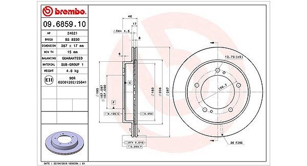 Magneti Marelli Bremsscheibe [Hersteller-Nr. 360406046100] für Suzuki