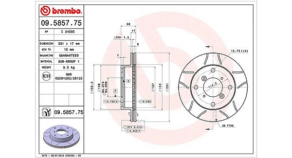 Magneti Marelli Bremsscheibe [Hersteller-Nr. 360406046005] für Suzuki, Subaru