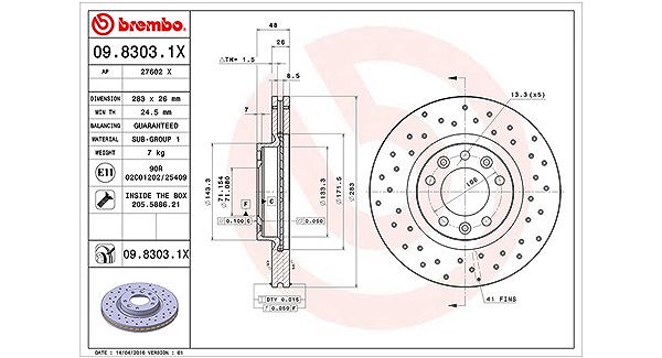 Magneti Marelli Bremsscheibe [Hersteller-Nr. 360406041402] für Peugeot