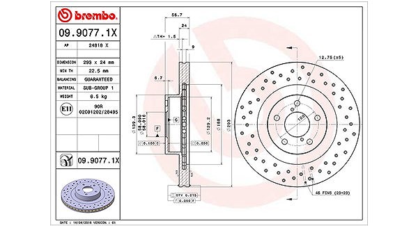 Magneti Marelli Bremsscheibe [Hersteller-Nr. 360406045502] für Subaru