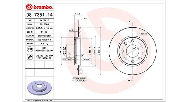 Magneti Marelli Bremsscheibe [Hersteller-Nr. 360406040800] für Citroën