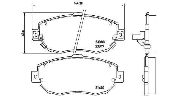 Magneti Marelli Bremsbelagsatz, Scheibenbremse [Hersteller-Nr. 363700483037] für Toyota, Lexus
