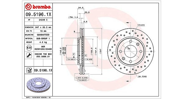 Magneti Marelli Bremsscheibe [Hersteller-Nr. 360406040502] für Citroën