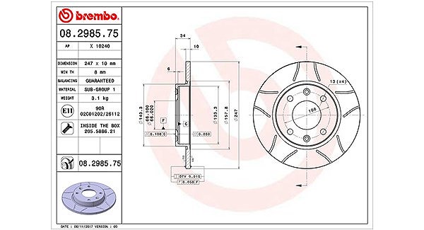 Magneti Marelli Bremsscheibe [Hersteller-Nr. 360406040405] für Citroën, Peugeot
