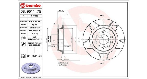 Magneti Marelli Bremsscheibe [Hersteller-Nr. 360406040005] für Saab, Cadillac, Vauxhall, Opel