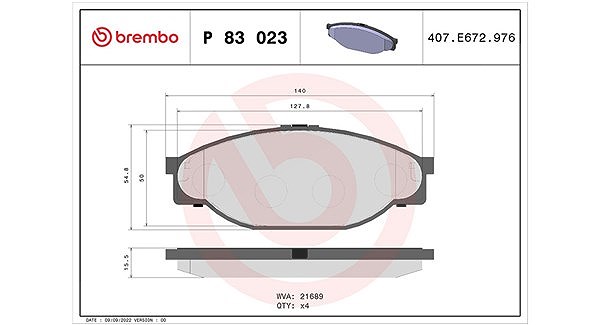 Magneti Marelli Bremsbelagsatz, Scheibenbremse [Hersteller-Nr. 363700483023] für Toyota