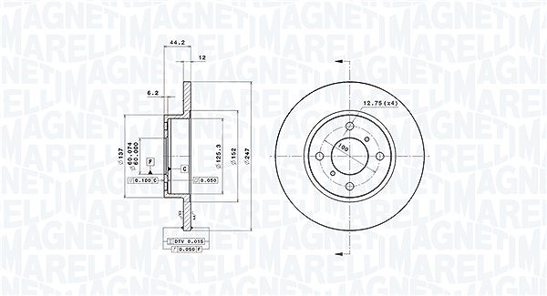 Magneti Marelli Bremsscheibe [Hersteller-Nr. 360406039401] für Suzuki, Vauxhall, Opel