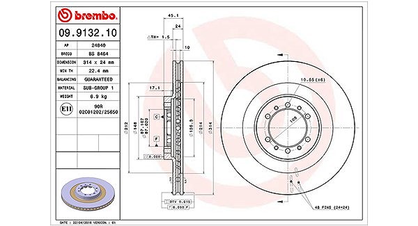 Magneti Marelli Bremsscheibe [Hersteller-Nr. 360406034500] für Mitsubishi