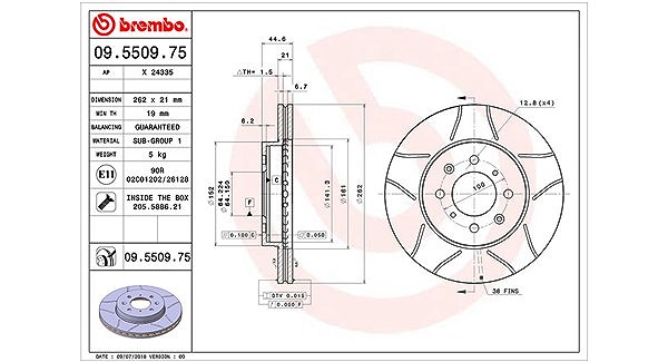 Magneti Marelli Bremsscheibe [Hersteller-Nr. 360406027705] für Honda, Mg, Rover