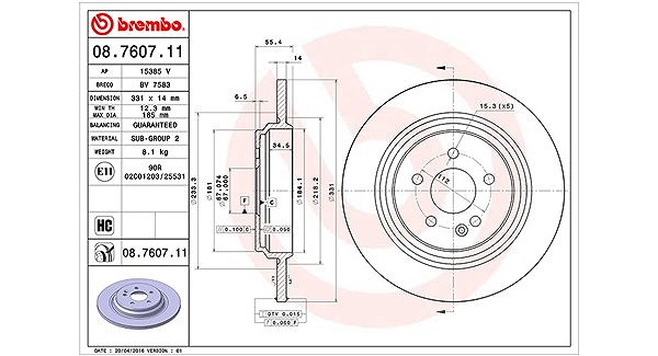 Magneti Marelli Bremsscheibe [Hersteller-Nr. 360406033401] für Mercedes-Benz