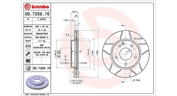 Magneti Marelli Bremsscheibe [Hersteller-Nr. 360406032705] für Mercedes-Benz
