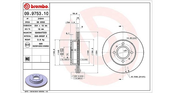 Magneti Marelli Bremsscheibe [Hersteller-Nr. 360406027200] für Hyundai