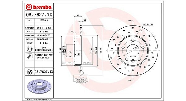 Magneti Marelli Bremsscheibe [Hersteller-Nr. 360406039002] für Vauxhall, Chevrolet, Opel