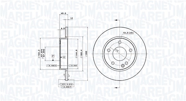 Magneti Marelli Bremsscheibe [Hersteller-Nr. 360406032601] für Mercedes-Benz