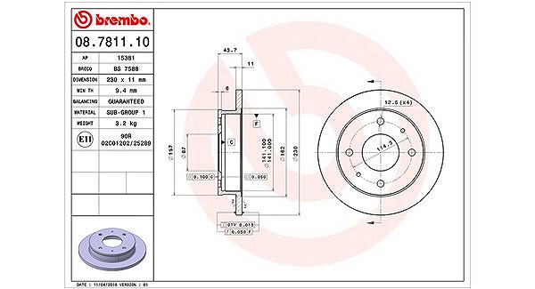 Magneti Marelli Bremsscheibe [Hersteller-Nr. 360406026900] für Hyundai