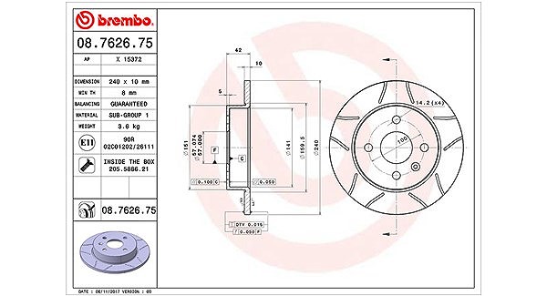 Magneti Marelli Bremsscheibe [Hersteller-Nr. 360406038905] für Vauxhall, Opel