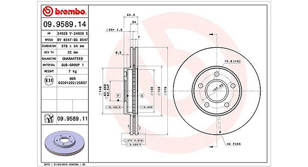 Magneti Marelli Bremsscheibe [Hersteller-Nr. 360406026500] für Ford