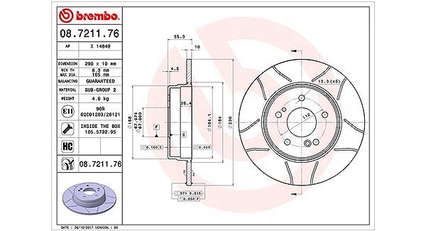 Magneti Marelli Bremsscheibe [Hersteller-Nr. 360406032005] für Mercedes-Benz