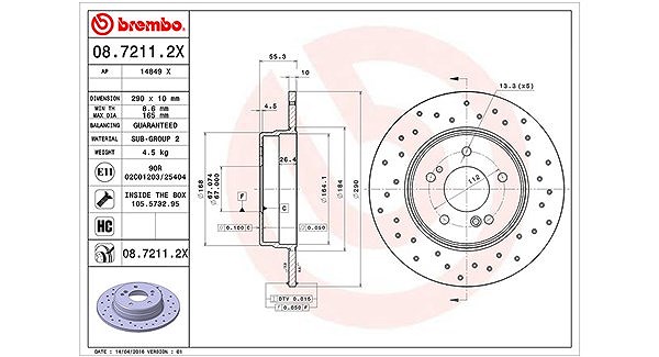 Magneti Marelli Bremsscheibe [Hersteller-Nr. 360406032002] für Mercedes-Benz
