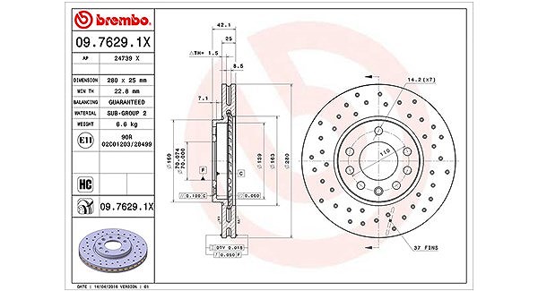 Magneti Marelli Bremsscheibe [Hersteller-Nr. 360406038802] für Vauxhall, Opel, Chevrolet