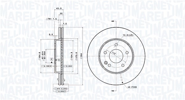 Magneti Marelli Bremsscheibe [Hersteller-Nr. 360406031301] für Mercedes-Benz