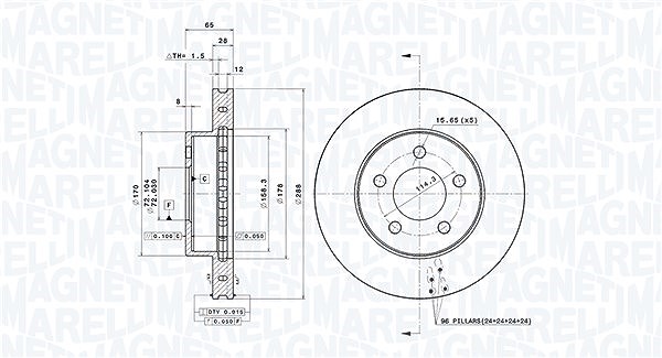 Magneti Marelli Bremsscheibe [Hersteller-Nr. 360406030001] für Jeep