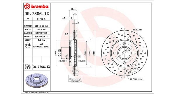 Magneti Marelli Bremsscheibe [Hersteller-Nr. 360406026002] für Mazda, Ford