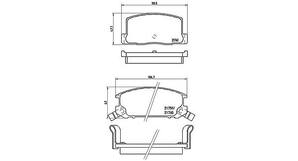 Magneti Marelli Bremsbelagsatz, Scheibenbremse [Hersteller-Nr. 363700483019] für Toyota