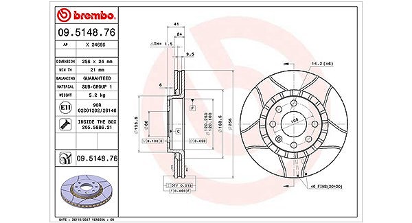 Magneti Marelli Bremsscheibe [Hersteller-Nr. 360406037505] für Opel, Vauxhall