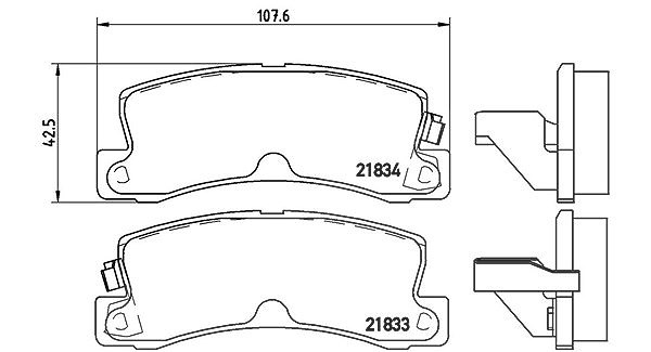 Magneti Marelli Bremsbelagsatz, Scheibenbremse [Hersteller-Nr. 363700483015] für Toyota, Lexus