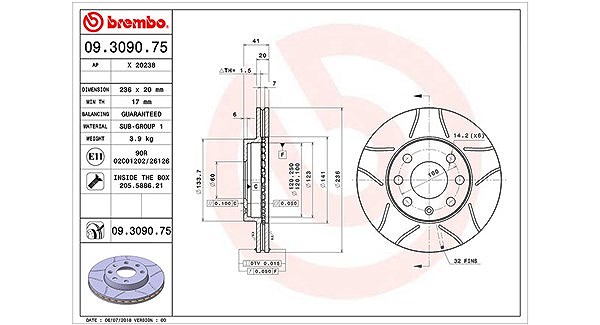 Magneti Marelli Bremsscheibe [Hersteller-Nr. 360406037305] für Chevrolet, Daewoo
