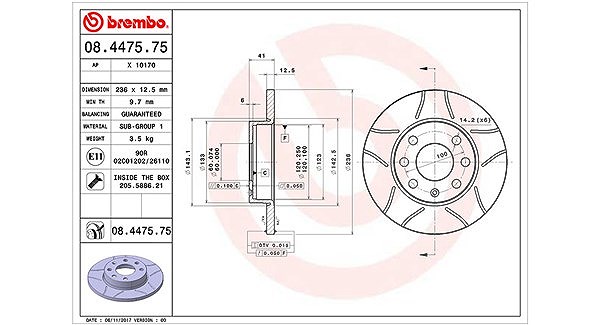 Magneti Marelli Bremsscheibe [Hersteller-Nr. 360406037205] für Vauxhall, Opel, Bedford