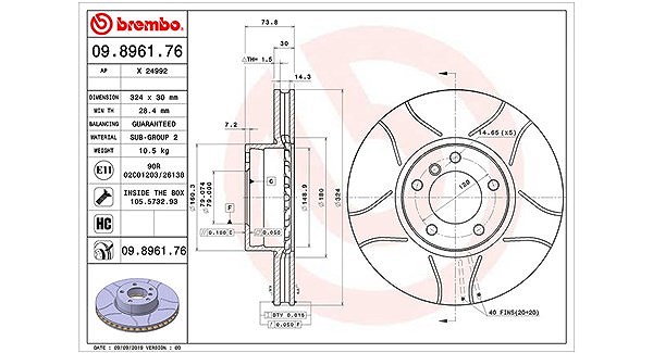 Magneti Marelli Bremsscheibe [Hersteller-Nr. 360406017205] für BMW