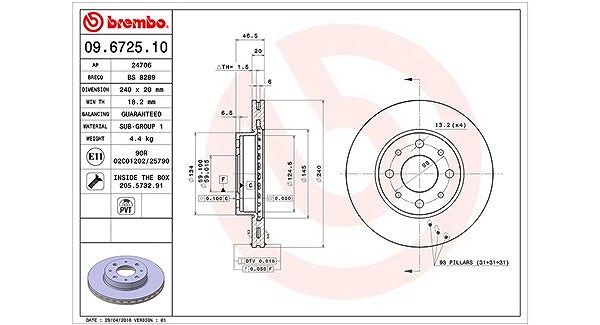 Magneti Marelli Bremsscheibe [Hersteller-Nr. 360406023000] für Fiat