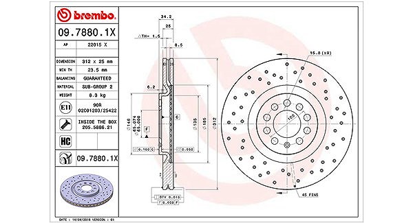 Magneti Marelli Bremsscheibe [Hersteller-Nr. 360406013102] für Skoda, Audi, VW, Seat
