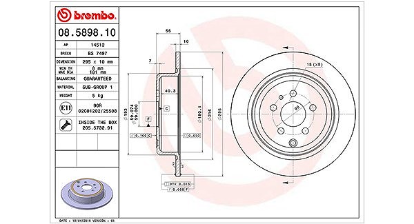 Magneti Marelli Bremsscheibe [Hersteller-Nr. 360406022400] für Citroën, Fiat, Peugeot, Lancia
