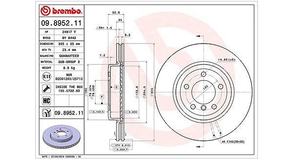 Magneti Marelli Bremsscheibe [Hersteller-Nr. 360406017101] für BMW