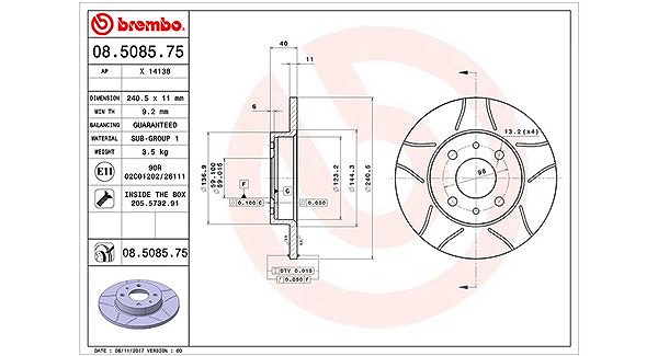 Magneti Marelli Bremsscheibe [Hersteller-Nr. 360406021605] für Abarth, Lancia, Ford, Fiat, Yugo, Alfa Romeo