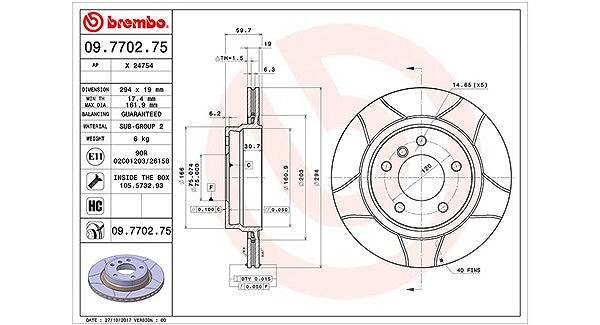 Magneti Marelli Bremsscheibe [Hersteller-Nr. 360406016805] für BMW