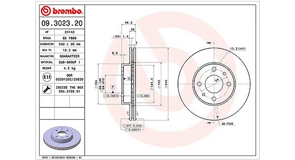 Magneti Marelli Bremsscheibe [Hersteller-Nr. 360406021200] für Fiat